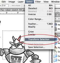 Photoshop Transform Selection Screenshot