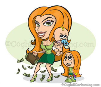 Sexy mom cartoon character illustration