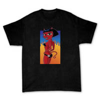 Cute devil girl pinup cartoon illustration t-shirt