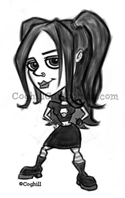 Goth Girl cartoon character sketch