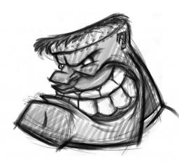 Cartoon character Frankenstein monster sketch