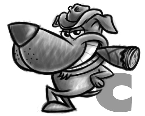 Cartoon Dog With Cigar - Mascot & Logo Illustration | Coghill Cartooning |  Cartoon Logos & Illustration | Blog