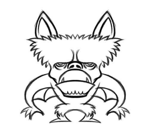 Monkey Bat Cartoon Character Creature Illustration for Group Sketchblog  Monster Monday