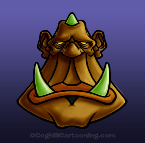 Oblong Ogre cartoon monster illustration