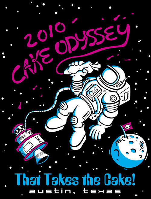Cartoon astronaut t-shirt design.