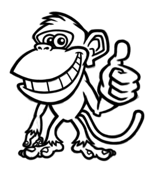 Monkey cartoon character sketch