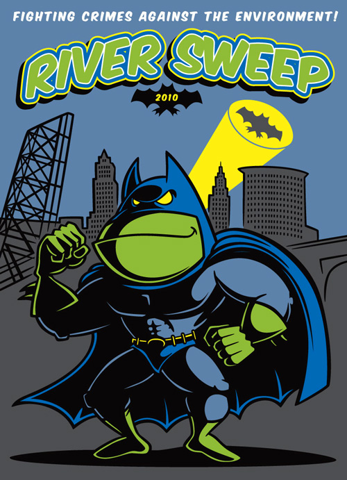 "Batfrog" cartoon character illustration for River Sweep 2010