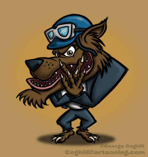 Wolf mascot cartoon character sketch 03