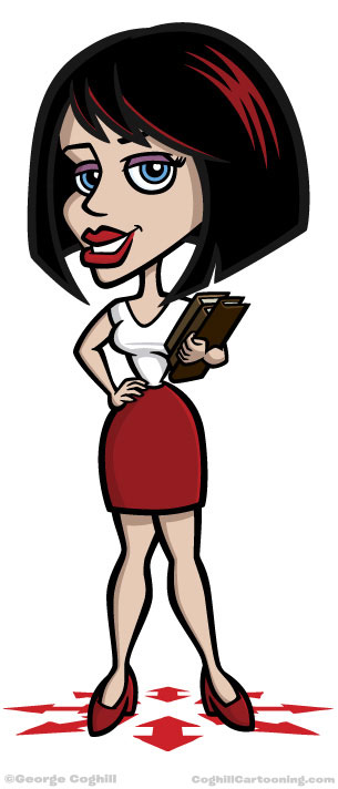 Cartoon woman teacher character