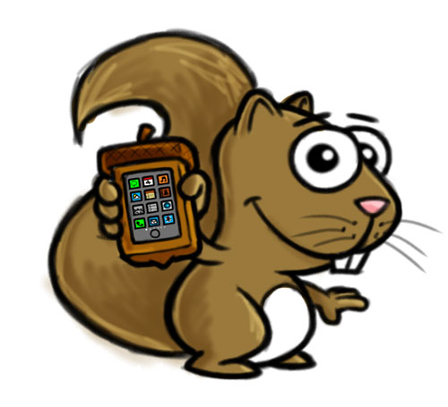 Cartoon squirrel with acorn iPhone case art sketch