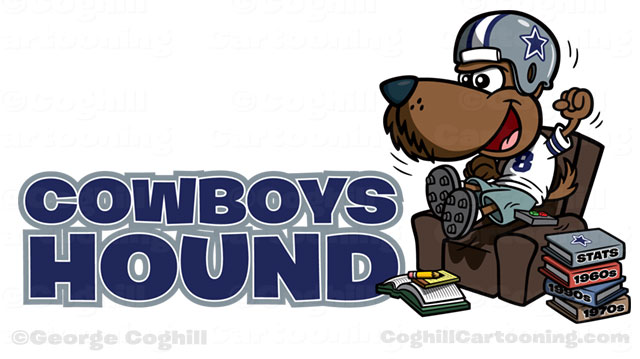 Cowboys Hound Dallas Football Fan Cartoon Logo