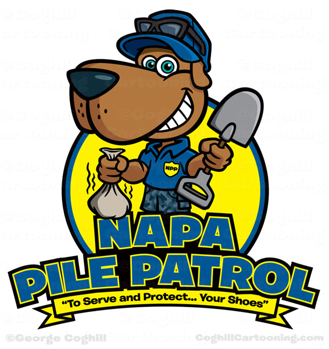 Napa Pile Control Pet Waste Removal Dog Cartoon Logo