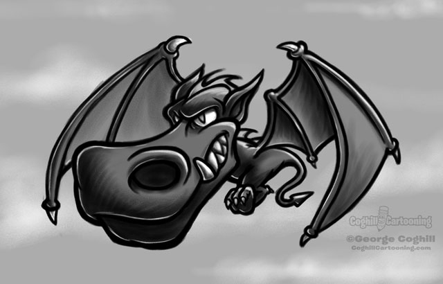 Dragon cartoon character sketch.