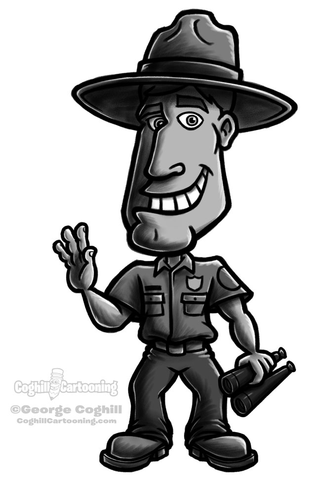 Park Ranger cartoon character sketch 