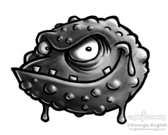 Germ cartoon character sketch.