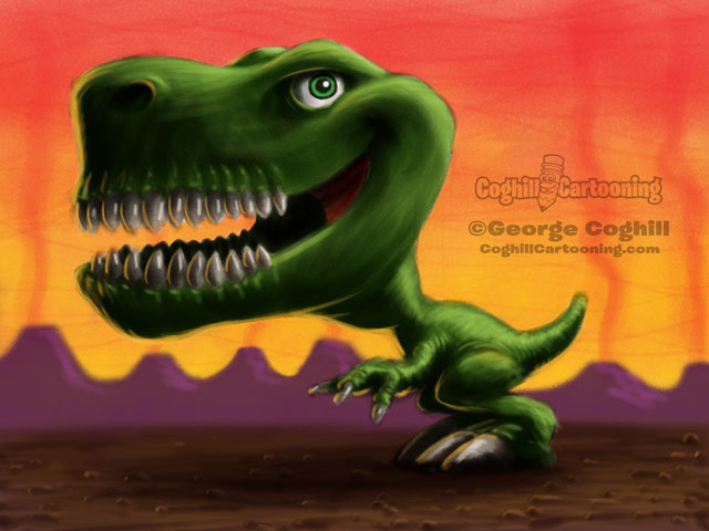Dinosaur 5 Tyrannosaurus Rex Cartoon Character Sketch