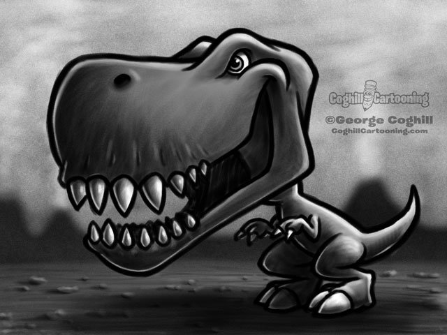 Dinosaur 7 Tyrannosaurus Rex Cartoon Character Sketch