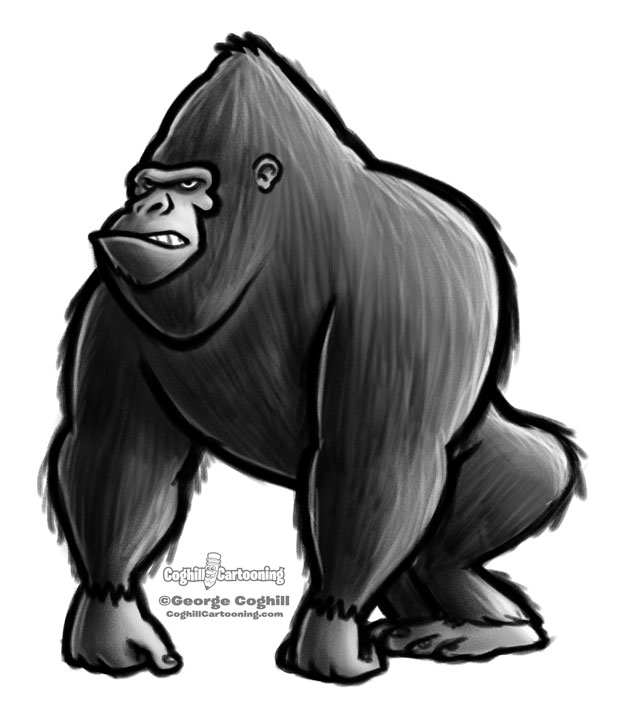 Gorilla 2 Cartoon Character Sketch