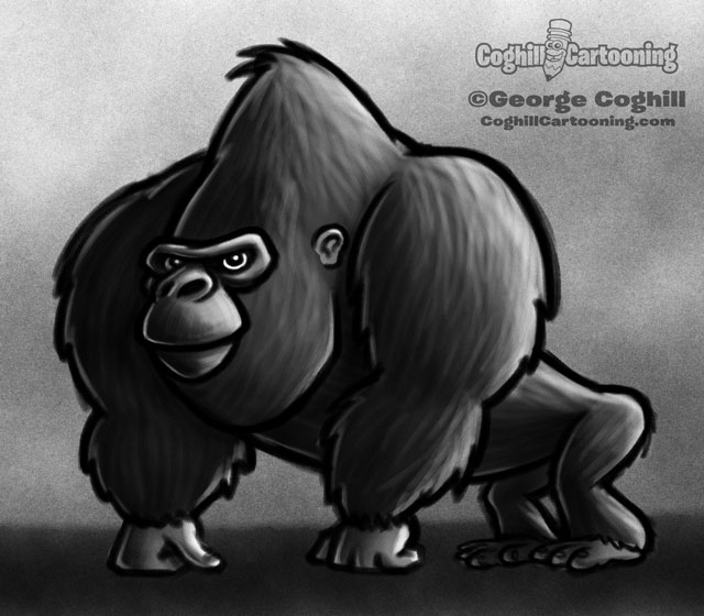 Gorilla 4 Cartoon Character Sketch