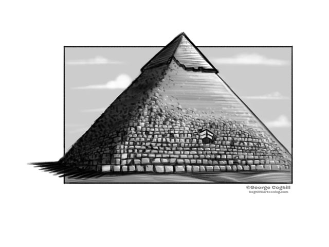 Great Pyramid of Giza Cartoon Sketch