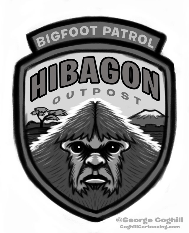 "Hibagon Outpost: Bigfoot Patrol" Park Ranger Patch Cartoon Sketch