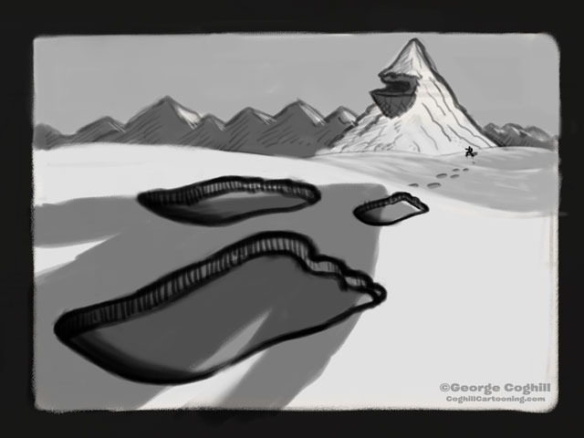 "Yeti Lair: A Secret Shadower" Cartoon Sketch