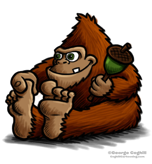 Baby Bigfoot Cartoon Character Sketch