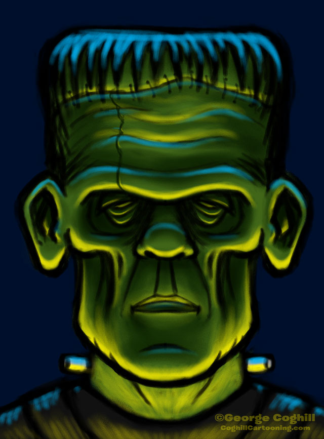 Frankenstein Monster Head Sketch 03