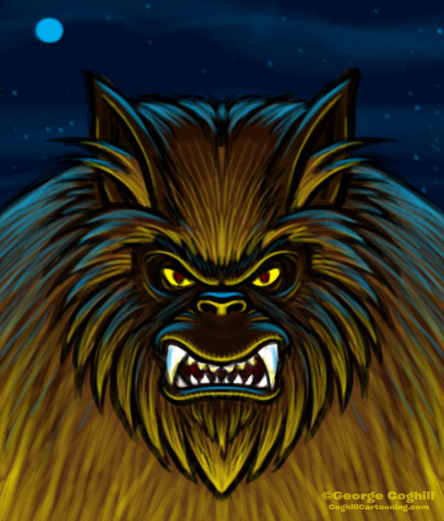 Werewolf Cartoon Character Sketch 01