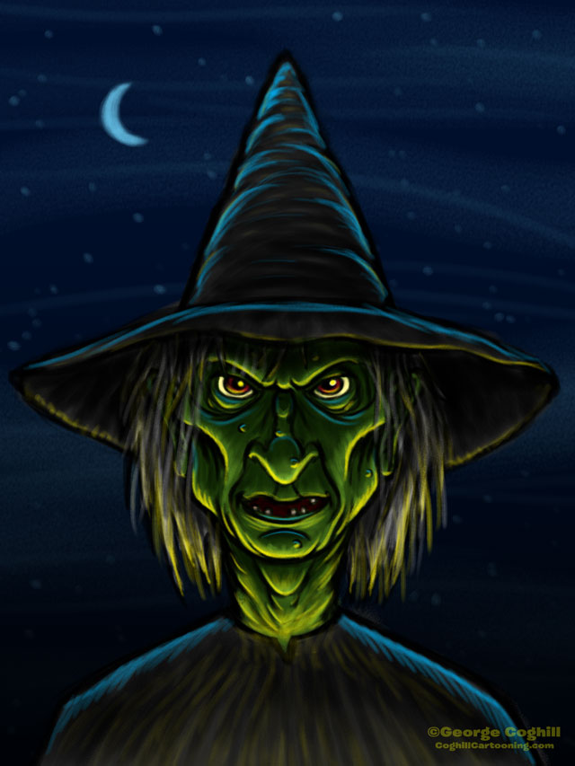 Witch Cartoon Character Sketch 01