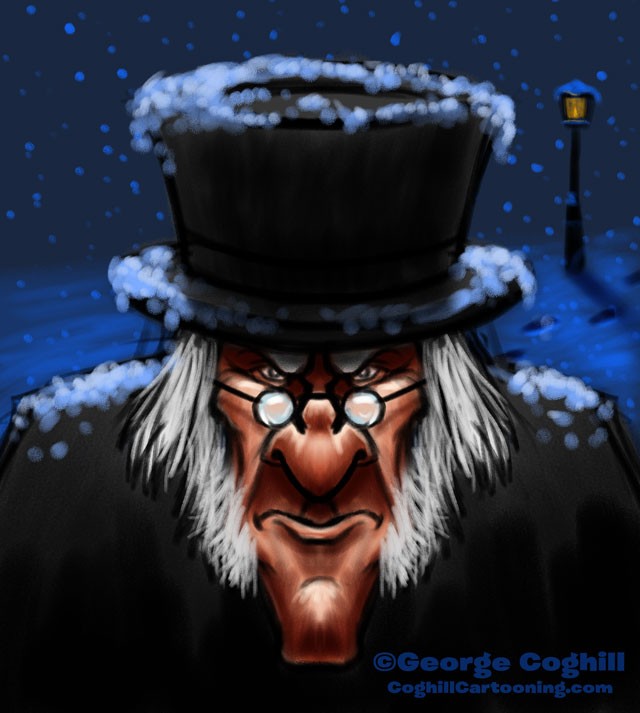 Ebenezer Scrooge Cartoon Character Sketch Coghill Cartooning