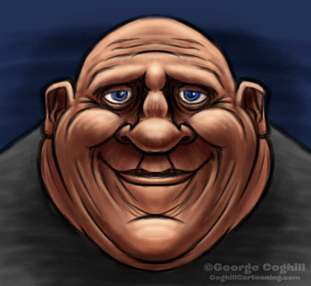 Fat Man Cartoon Character Sketch