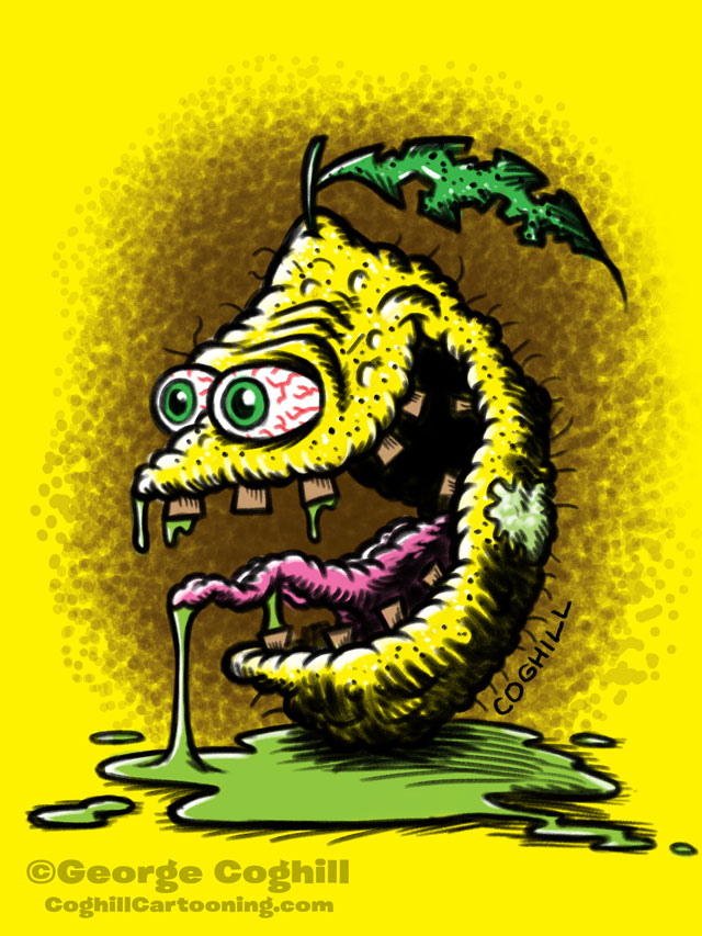Loathsome Lemon Lowbrow Fruit Food Cartoon Character Sketch Coghill