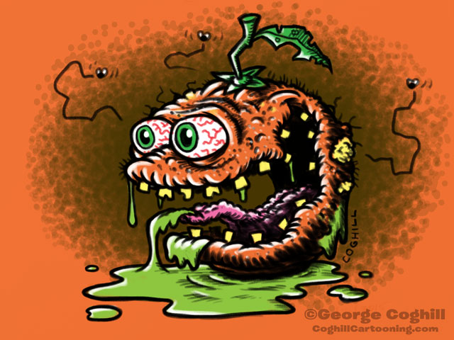 Odorous Orange Fruit Food Lowbrow Cartoon Character Sketch Coghill