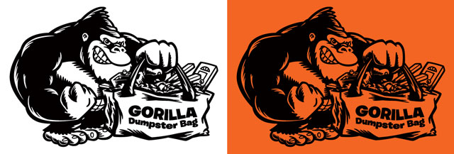 gorilla-dumpster-bags-cartoon-logo-illustration-one-color-coghill