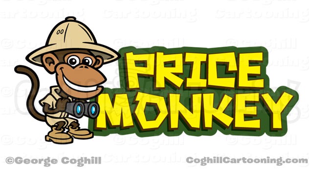 Price Monkey Jungle Explorer Cartoon Logo Illustration Coghill