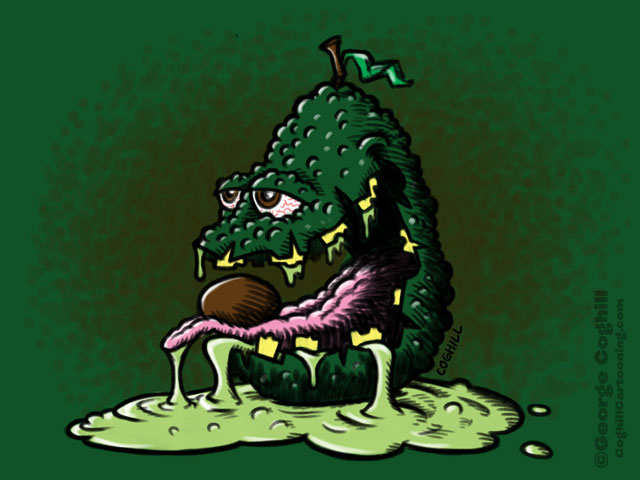 Awful Avocado Cartoon Character Sketch Coghill