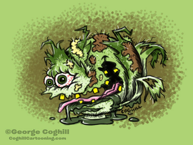 Lethal Lettuce Lowbrow Food Vegetable Cartoon Character Sketch