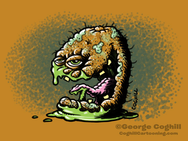 Kiboshed Kiwi Food Fruit Lowbrow Cartoon Character Sketch