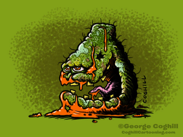 Pathetic Papaya Food Fruit Lowbrow Cartoon Character Sketch