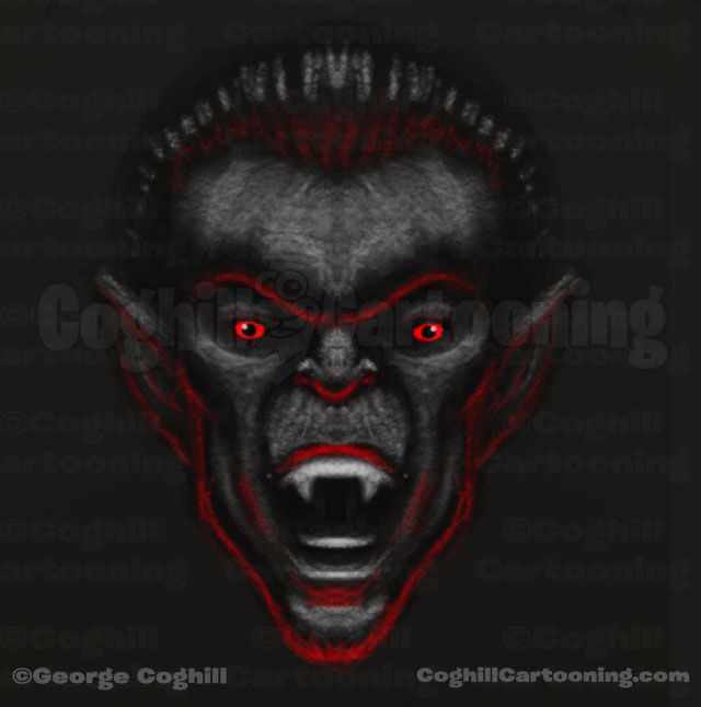 Vampire Dracula Limited Palette Monster Head Sketch Coghill