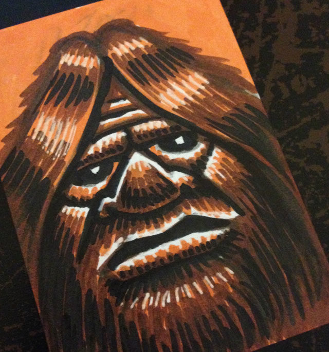 Bigfoot Sketch Card Art Coghill