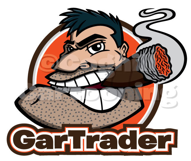 Gar Trader cartoon logo cigar tough guy