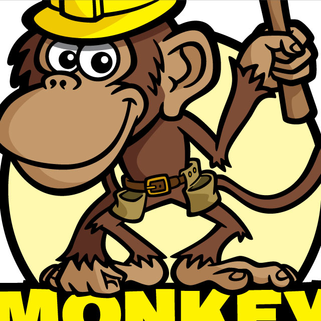 Monkey Builder cartoon logo | Coghill Cartooning | Cartoon Logos &  Illustration
