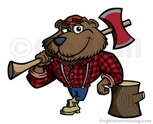 Lumberjack bear cartoon character