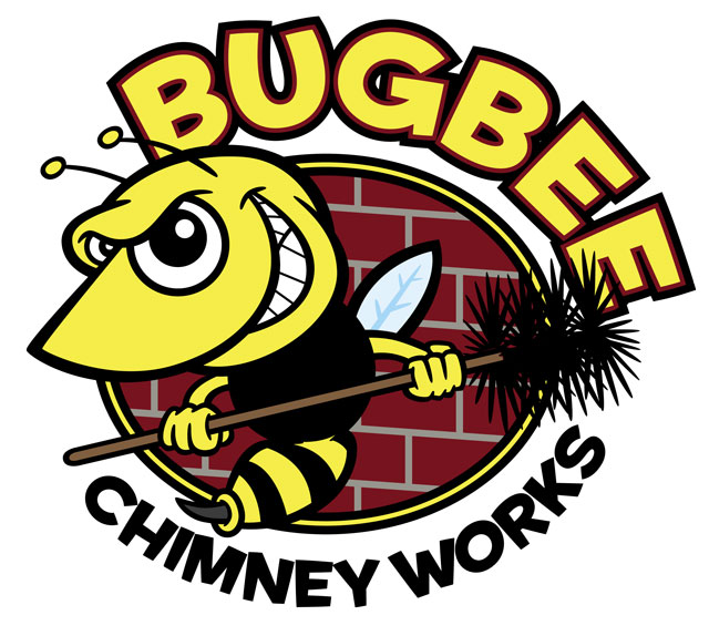 Hornet/Bee Cartoon character logo for Bugbee Chimney Works