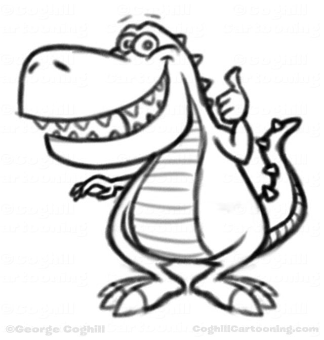Dinosaur Cartoon Character SketchDinosaur cartoon character sketch