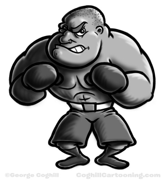 Boxer cartoon character sketch by George Coghill.