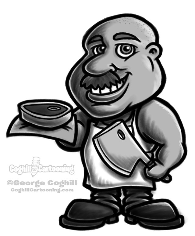 Butcher cartoon character sketch