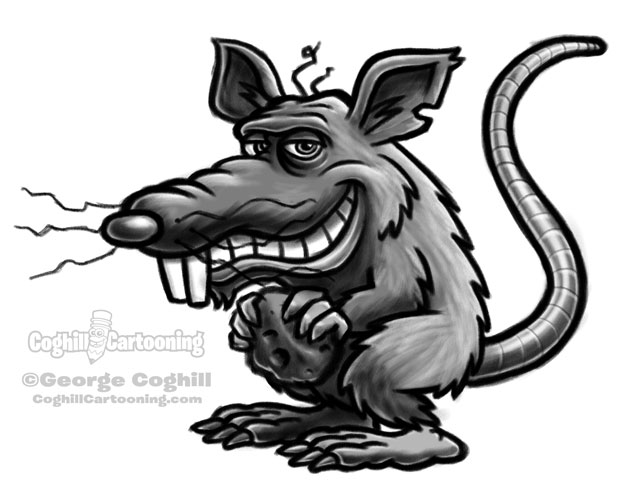 Rat cartoon character sketch.